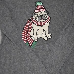 Old Navy Long Sleeve Tee - Christmas pug